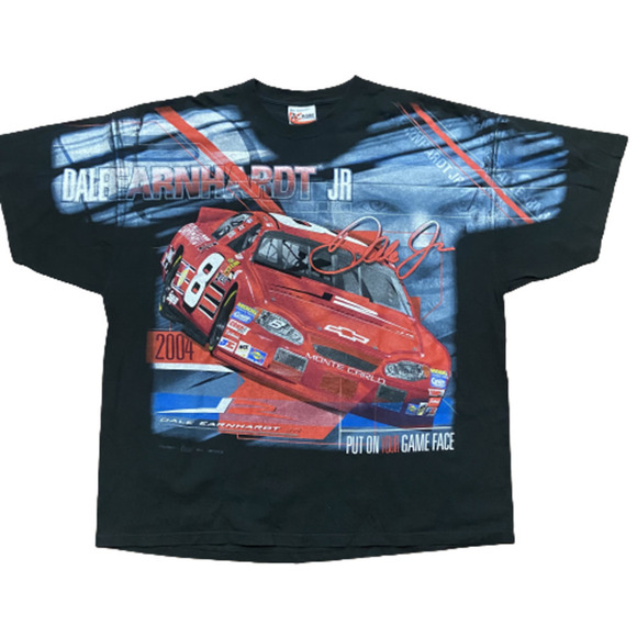 Dale Earnhardt Jr. Y2K 2004 All Over Print Black Red T-Shirt Men's Size XXL - Picture 8 of 8